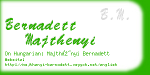 bernadett majthenyi business card